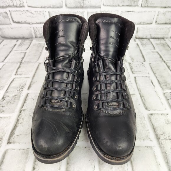 Cole Haan ZeroGrand Hiker Men's Size 12 M Black Leather Waterproof Outdoor Boots - Picture 9 of 11